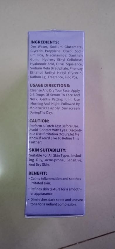 Image of Dr. Algar 10% Niacinamide Face Serum For Acne Marks Fades Blemishes & Dark Spots Oil Control Brightens & Evens Skin Tone All Skin Types For Women & Men
