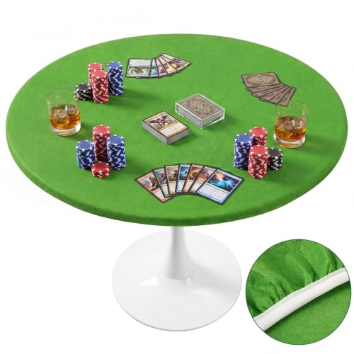 Newwiee Felt Card Game Table Cover for Playing Cards Poker, Grass Green