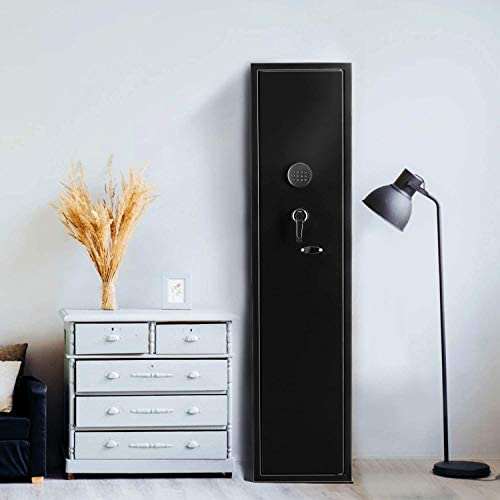 Rifle Safe Quick Access Long Gun Safe Shotgun Rifle Cabinet for Pistol and Home, Metal Electronic Gun Locker with Digital Keypad and Removable Shelf for Handgun,Firearms,