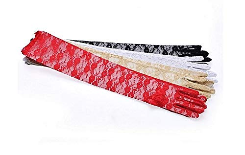 Guanti lunghi donna - eleganti - ricamati in pizzo...