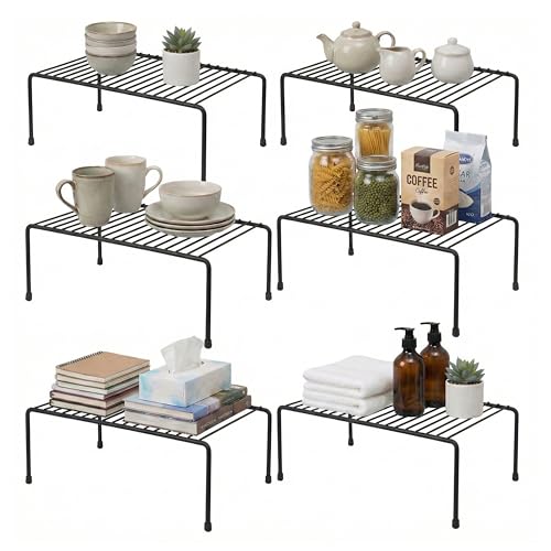 Evelots Kitchen Cabinet Wire Shelf Organizer/Rack - 6 Pack Sturdy