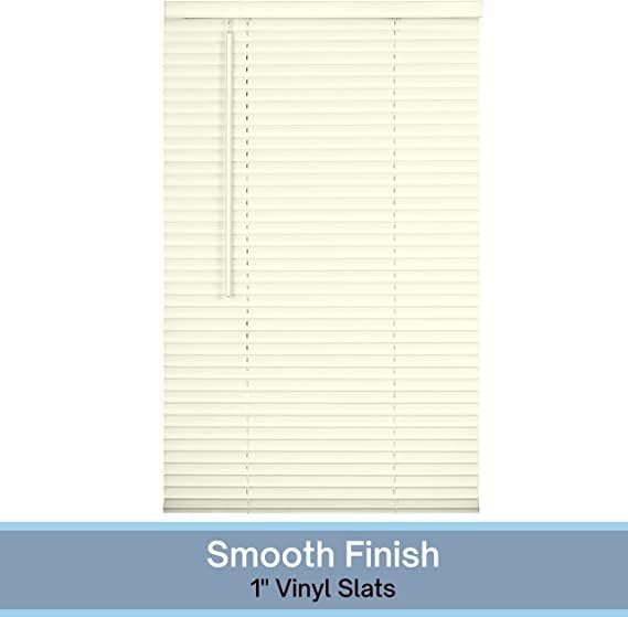 Miniatura 7 de LOTUS & WINDOWARE Mini persiana de vinilo inalámbrica de 1 pulgada de ancho x 48 pulgadas de largo, alabastro (MLX4748AL)