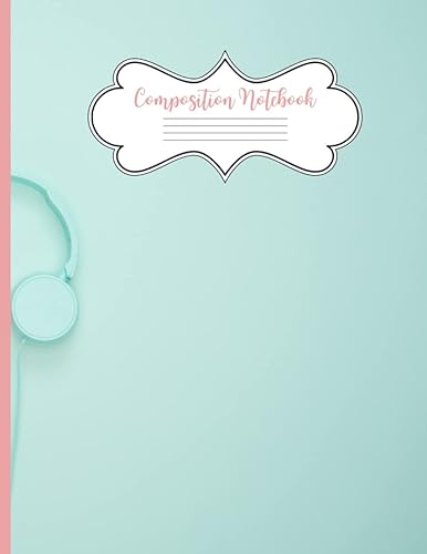 Composition Notebook: College Ruled Vintage Paper Notebook Journal: Cute Lined Notebook Journal for Girls and Boys, for writing lovers and authors – ... – College Ruled, 8,5x11 - Headphone Pattern