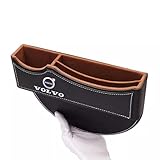 SXTYXCLGS Car Seat Storage Box, Leather Car Seat Gap Filler Organizer for Volvo XC90 XC60 V50 S60 V70 V60 V40 S90, for car Storage of Cell Phones, Sunglasses, Keys, Cards