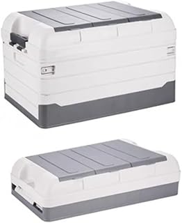 ONDIAN Caja de almacenamiento al aire libre Caja de almacenamiento de camping Caja de almacenamiento de coche de viaje al aire libre Caja de almacenamiento de picnic Muebles de jardín (Color: Blanco,
