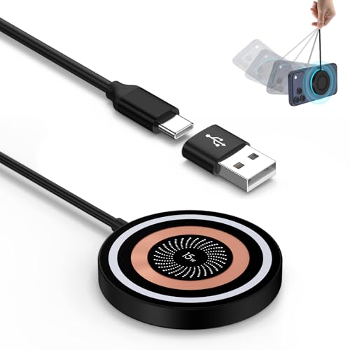 Chargeur sans Fil Magnétique pour iPhone 17 Pro Max 16 15 14 13 12, 15W Chargeur Induction MagSafe Charge Rapide Chargeur Magnétique pour Google Pixel 10 Pro...