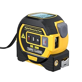 Misura di Nastro Laser Geevorks Telemetro Laser 60 m 3 in1 5m Misuratore di Nastro Righello Display LCD con Retroilluminazione Misuratore di Distanza Dispositivo di Misurazione(senza batteria)