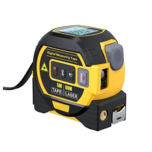 Misura di Nastro Laser Geevorks Telemetro Laser 3 in1 5m Misuratore di Nastro Righello Display LCD con Retroilluminazione Misuratore di Distanza Dispositivo di Misurazione(senza batteria)