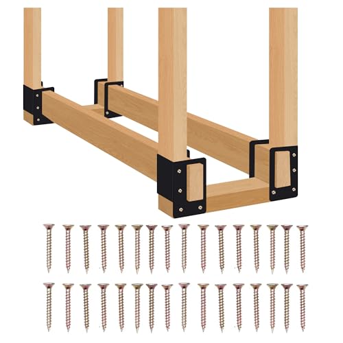 Zhitaoxun 4 Pack Firewood Log Storage Rack Bracket,Indoor Outdoor Adjustable