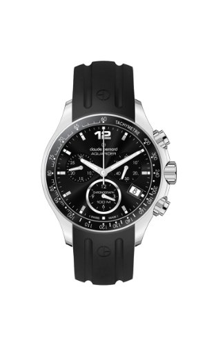 Montre chronographe Claude Bernard Aquarider 10211 3 NIN Femme en caoutchouc noir