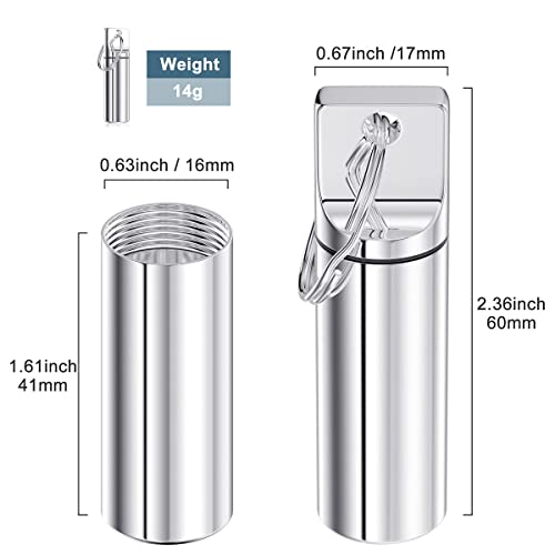 Image of Nipichsha Pill Holder Keychain, Portable Pill Box for Purse, Small Pocket Travel Tablet Organizer Case with Keychain, Waterproof Metal Tablet Medicine Bottle for Travel, Red & Silver