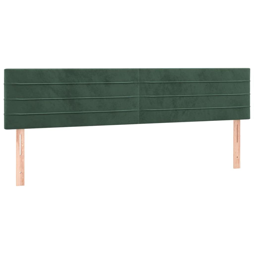 Tête de Lit Velours 2 pcs Excellent Soutien du Dos Meuble de Chambre à Coucher Décoration Intérieure Design Moderne et Élégant Vert Foncé 100x5x78/88 cm