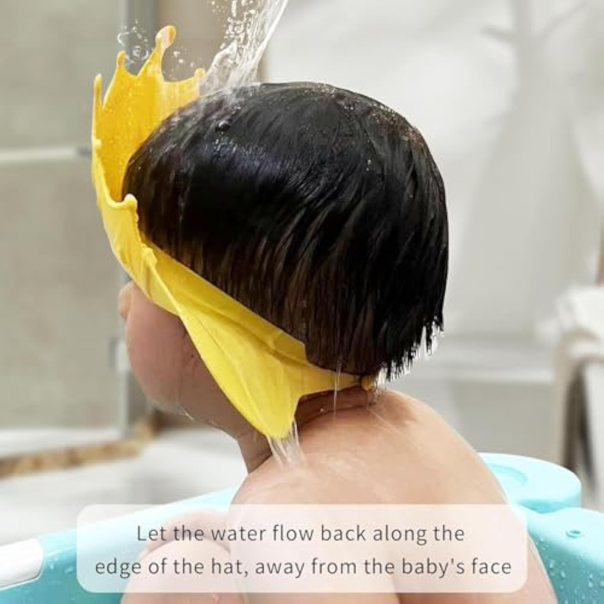 Baby Shower Cap for Kids, Adjustable Waterproof Bathing Crown