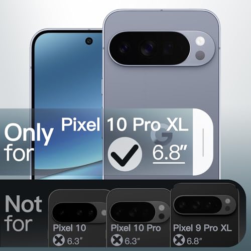 Image of JETech Magnetic Cover Case for Google Pixel 10 Pro XL 2025, Compatible with MagSafe and Pixelsnap Charger, Translucent Matte Back Shockproof Phone Cover (Moonstone)