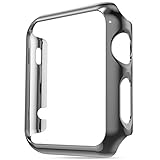 Hovisi Super Thin PC Plating Protective Bumper for Apple Watch Case 38mm (Black)