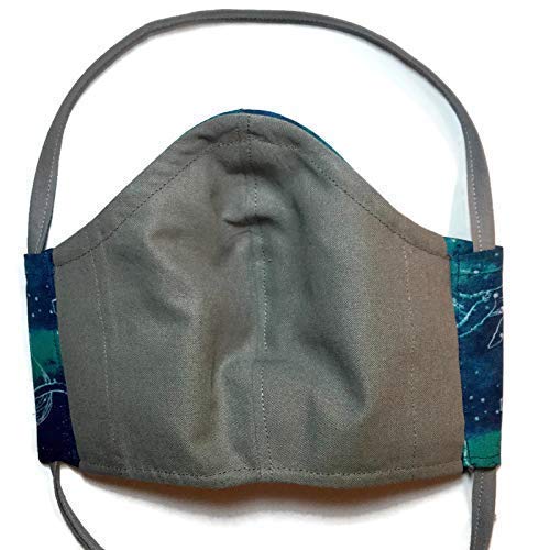 Miniatura 5 de Fitted Summer Tropical Fruit Face Mask, Washable 3 ply 100% Cotton Cloth, Pineapple Watermelon Lime Lemon Red Brown, Filter Pocket Nose Wire,