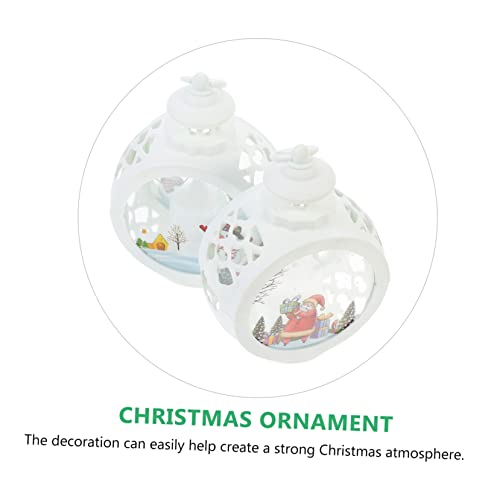 Levemolo 2Pcs Enfeites Para Casa Decoração LED Ornamento Brilhante Sala Noite Boneco De Neve Globo L