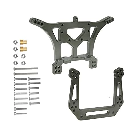 Aluminum Front&Rear Shock Tower Set for 1/10 Traxxas Slash 2WD Stampede Rustler VXL RC Car Upgrade Parts Replacement of 3638 3639 Cover