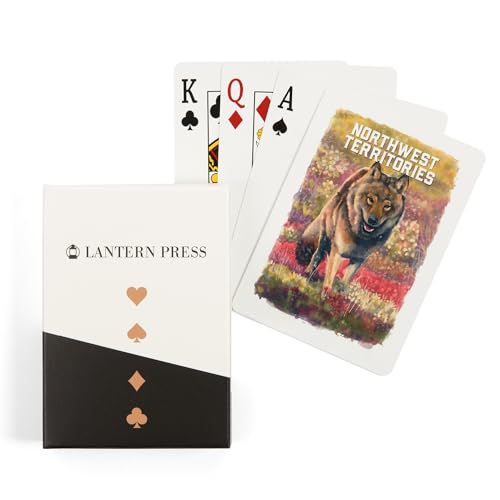 Baraja Póker Acuarela Gray Wolf 52 Cartas Tamaño Póker
