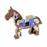  1 x Lego System Tier Pferd braun weiß gemustert bedruckt Decke Schabracke Indianer Ritter Cowboy 4493 c01px2