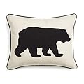 Eddie Bauer | Home Collection | 100% Cotton Twill Signature Bear Design Decorative Pillow, Zipper Closure, Easy Care Machine Washable, 16" x 20", Black