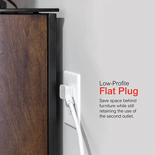 GE Pro 6-Outlet Surge Protector, 2 Ft Extension Cord, 620 Joules, Power Strip, Flat Plug, Integrated Circuit Breaker, Wall Mount, UL Listed, White, 40532 by GE - Image 5