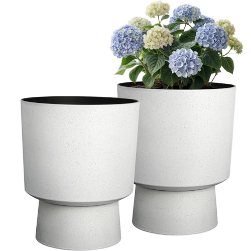 Ultym 16.75"H Urn-Style Tall Planters, 2-Pack Modern Large Flower Pots