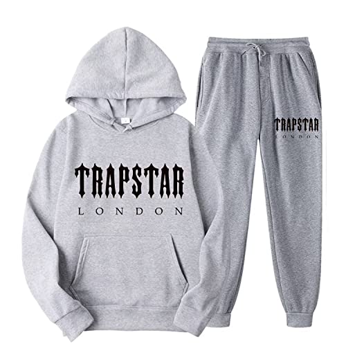 Autumn Winter Hoodie + Trousers Set, Unisex Sportswear, Trapstar London Tracksuit, Jogging Suit,Men's and Women's Trapstar London Sportswear,P,M Cover