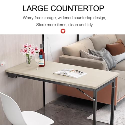 Table escamotable multifonctionnelle rabattable avec supports en acier - 5