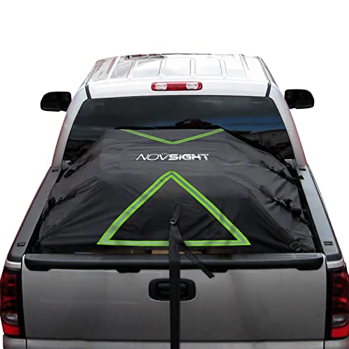 Novsight Truck Bed Cover, Waterproof Truck Bed Cover With 10Pcs Heavy Duty Tie-Down Straps With Hooks, Windproof Cargo Bed Cover, Fits Trucks Bed And Utility Trailers, Up To 8' Length #TOP28