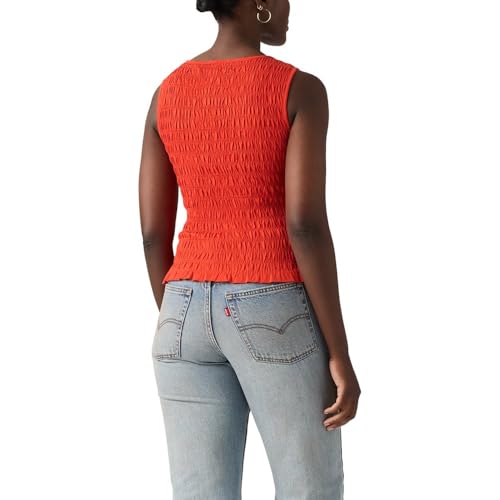 Levi's Women's Bella Smocked Top, (New) Signal Red, Small - image 2
