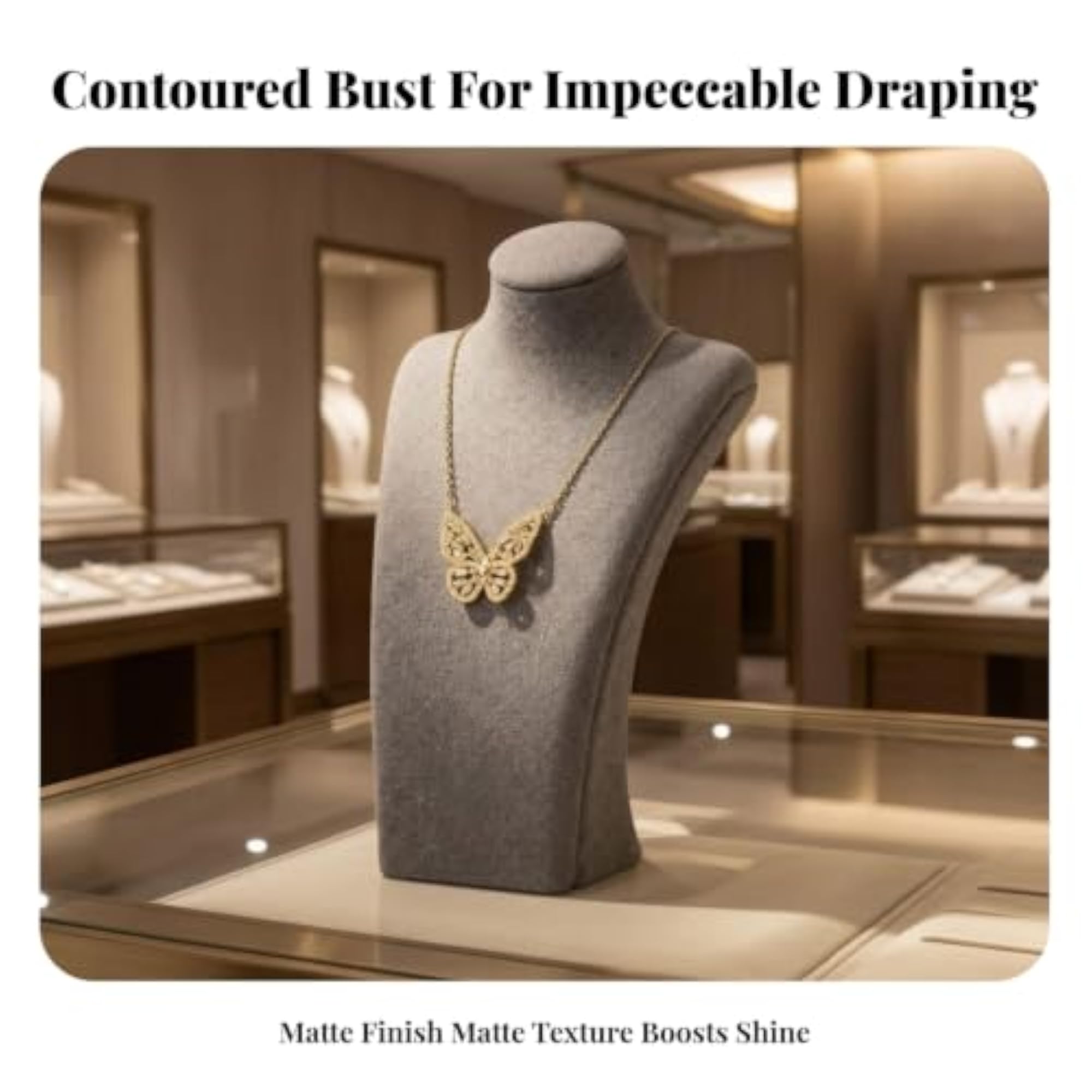 Textured Jewelry Display Bust