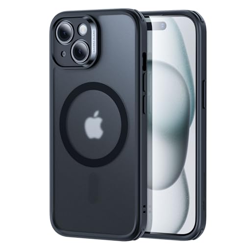 ESR für iPhone 15 Hülle Set (5 in 1), durchscheinende Matte Hülle mit Displayschutzfolie und Kameraschutz, kompatibel mit MagSafe, Militärnorm Schutz, Classic Serie, Mattiertes Schwarz