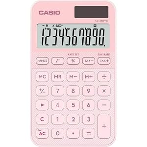 CASIO SL-310YC Calculatrice de Poche avec calcul de l'heure, Rose Clair