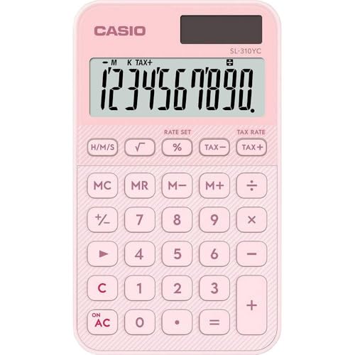 Image of CASIO SL-310YC Calculator with Time Calculation, Light Pink