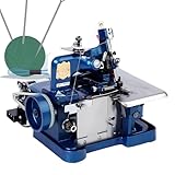 DNEPEI Remalladora de 3 Hilos, máquina de Coser overlock Industrial compacta de 3000 Puntadas por Minuto, ribetear, Coser y Recortar rápidamente en un Solo Paso. Blue