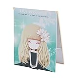  Ruilogod Miroir de maquillage pliable en plastique avec impression de personnages Vert/jaune (id:8c 119 8b 332 135