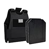 ADJCF Lightweight Tactical Vest with 2 EVA Foam Inserts - 800D Oxford Fabric, Adjustable Straps for