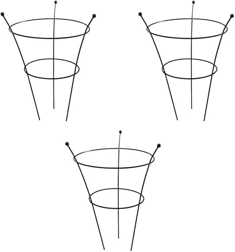Medium Peony Frame Outdoor Heavy Duty Herbaceous Garden Plant Support Ring for Perennial Flowers Border Cage 63cm x 34cm (3 x Peony Frame)