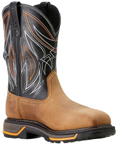 Ariat Men's Big Rig BOA Waterproof Composite Toe Work Boot, Natural Tan/Black, 9.5 Extra Wide