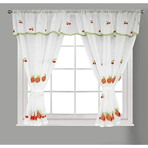 Householdfurnishing Embroidered Kitchen Curtains Set Cover