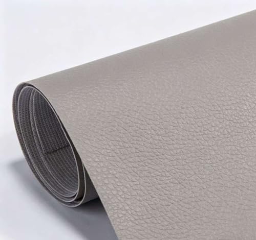 Self Adhesive Leather Repair Patch, Leather Repair Tape for Furniture, Sofa, Car Seat, Couch, Jacket, Leather Fix Patch with Strong Sticky Backing (Gray)
