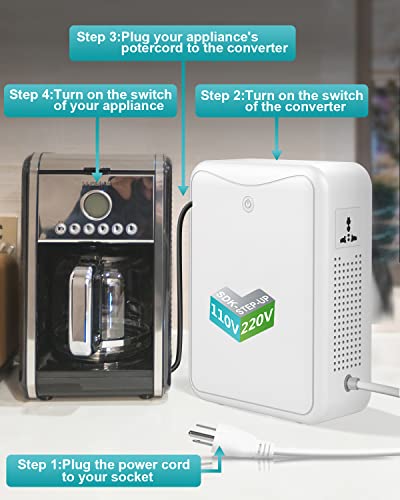 Step Up Transformer 110V To 220V Voltage Converter 2000W, No Noise, Suit For Juicer, Chocolate Machine And Other Appliances ，Using 220V Asia Euro Appliance In Us #TOP4