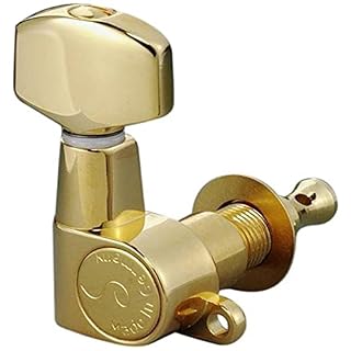 Schaller® »M6 MINI SMB SP MACHINE HEADS – 3L/3R« Lot de 6 Mécaniques pour guitare électrique – Couleur: Or - Les Beatles, Paul McCartney, John Lennon, RIngo Starr, George Harrison