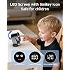 YOSHENMO Portable Desk Fan for Bedroom, Turbo Table Fans with smile icon LED Display, 6-inch, 5-Speed Strong Airflow, Low Noise, 360 Adjustable Tilt, Suitable for Home, Office, Outdoor, Ink Black
