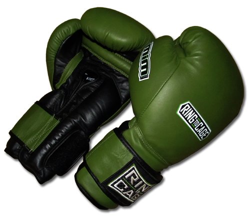Ring To Cage 20Oz, 22Oz, 24Oz Deluxe Mim-Foam Sparring Gloves - Safety Strap Boxing Training Gloves, For Boxing, Mma, Muay Thai, Kickboxing (24Oz, Marine Green/Black) #TOP2