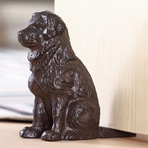 cast iron dog door stop - NA 3.07 Lbs Cast Iron Door Stop Wedge Metal Dog Door Stoppers for Bottom of Door (Bronze)