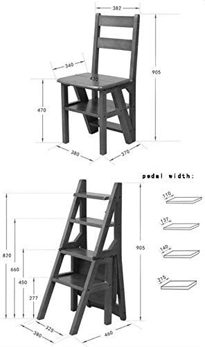 Taburete escalonado de madera de 4 niveles para hogar y cocina 4
