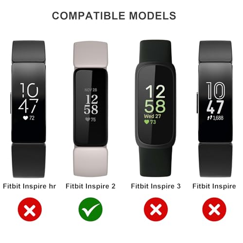 4 Pack Bands Compatible with Fitbit Inspire 2 Bands for Women Men, Adjustable Replacement Sport Wristbands Straps for Fitbit Inspire 2 / Ace 3 (Starlight/Smoke Violet/Milk Tea/Light Pink) by AK - Image 2
