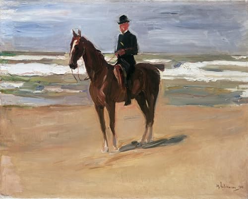 Art mural Cavalier sur la plage Max Liebermann poster vintage décoration chambre 60x90
